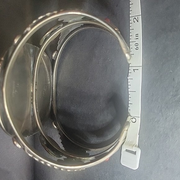 Real ⭐️ Handmade TM Purple Turquoise and Silver Signed Cuff Tommy Nelson Navajo - Picture 14 of 17